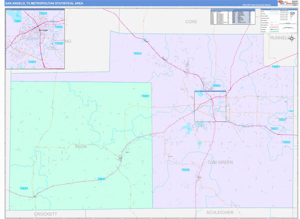 San Angelo Metro Area Map Book Color Cast Style